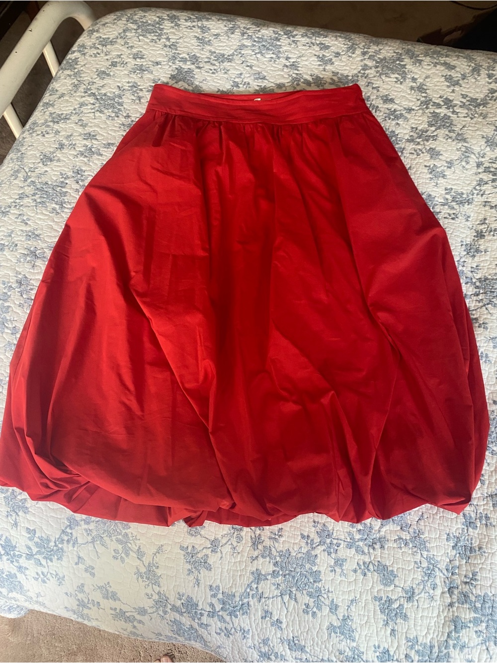Boden Bubble Hem Midi Skirt Poppy Red Size 14R